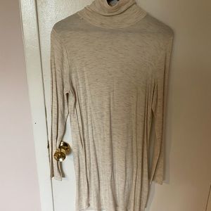 Beige Turtleneck Dress